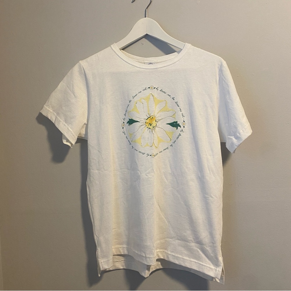 New NWT Vintage Hartstrings short sleeve flower Daisy loves me not tee t-shirt
